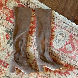 Over the knee suede boots